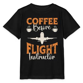 Instructeur de vol Café Ecole de pilotage Amateur de café - T-shirt bio MINI CREATOR Stanley/Stella Enfant - noir - Devant - Mikhail (115cm)