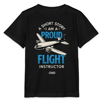 Instructeur de vol Une histoire courte Instructeur de vol - T-shirt bio MINI CREATOR Stanley/Stella Enfant - noir - Devant - Mikhail (115cm)