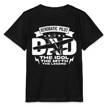 Aerobatic Pilot Dad The Idol The Glider Pilot - Stanley/Stella Kinder T-Shirt MINI CREATOR  - Schwarz - Vorne - Mikhail (115cm)