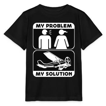Aerobatic Pilot My Problem My Pictogram Mom Dad - Stanley/Stella Kinder T-Shirt MINI CREATOR  - Schwarz - Vorne - Mikhail (115cm)