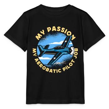 Pilote de voltige Ma passion Mes manœuvres de voltige - T-shirt bio MINI CREATOR Stanley/Stella Enfant - noir - Devant - Mikhail (115cm)