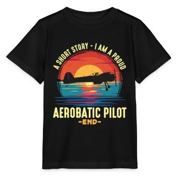 Aerobatic Pilot A Short Story I Am A Glider Pilot - Stanley/Stella Kinder T-Shirt MINI CREATOR  - Schwarz - Vorne - Mikhail (115cm)