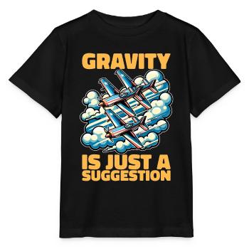 La gravité du pilote de voltige n’est qu’une manœuvre de voltige - T-shirt bio MINI CREATOR Stanley/Stella Enfant - noir - Devant - Mikhail (115cm)
