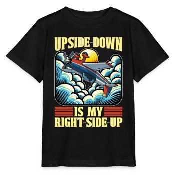Aerobatic Pilot Upside-Down Is My Right RC Pilot - Stanley/Stella Kinder T-Shirt MINI CREATOR  - Schwarz - Vorne - Mikhail (115cm)