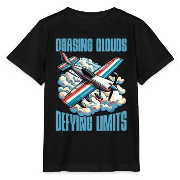Aerobatic Pilot Chasing Clouds Defying Model Pilot - Stanley/Stella Kinder T-Shirt MINI CREATOR  - Schwarz - Vorne - Mikhail (115cm)