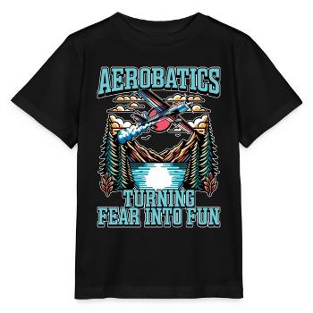 Pilote de voltige Voltige Tourner Peur Avion - T-shirt bio MINI CREATOR Stanley/Stella Enfant - noir - Devant - Mikhail (115cm)