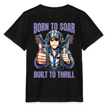 Pilote de voltige né pour s’envoler : les manœuvres de voltige - T-shirt bio MINI CREATOR Stanley/Stella Enfant - noir - Devant - Mikhail (115cm)