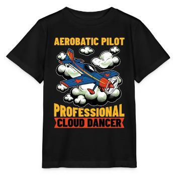 Aerobatic Pilot Professional Cloud Dancer Aviation - Stanley/Stella Kinder T-Shirt MINI CREATOR  - Schwarz - Vorne - Mikhail (115cm)