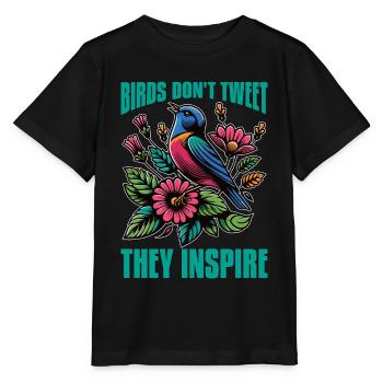 Ornithology Birds Don't Tweet They Inspire Birding - Stanley/Stella Kinder T-Shirt MINI CREATOR  - Schwarz - Vorne - Mikhail (115cm)