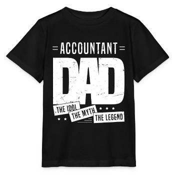 Papa comptable L’idole Le mythe La légende - T-shirt bio MINI CREATOR Stanley/Stella Enfant - noir - Devant - Mikhail (115cm)