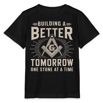 Construire un avenir meilleur La franc-maçonnerie - T-shirt bio MINI CREATOR Stanley/Stella Enfant - noir - Devant - Mikhail (115cm)