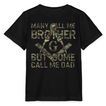 Maçon Maçon Camo Papa franc-maçon - T-shirt bio MINI CREATOR Stanley/Stella Enfant - noir - Devant - Mikhail (115cm)