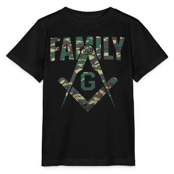 Maçon Maçonnique Camo Famille Franc-Maçon - T-shirt bio MINI CREATOR Stanley/Stella Enfant - noir - Devant - Mikhail (115cm)