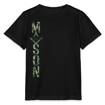 Maçon Camo Franc-maçon Maçon - T-shirt bio MINI CREATOR Stanley/Stella Enfant - noir - Devant - Mikhail (115cm)
