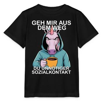 Écarte-toi de mon chemin, contact social inutile - T-shirt bio MINI CREATOR Stanley/Stella Enfant - noir - Devant - Mikhail (115cm)