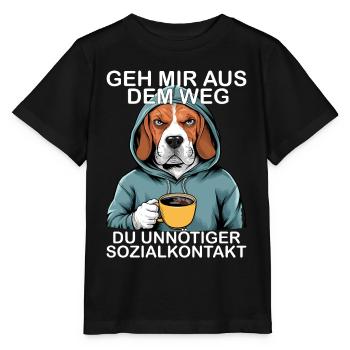 Écarte-toi de mon chemin, contact social inutile - T-shirt bio MINI CREATOR Stanley/Stella Enfant - noir - Devant - Mikhail (115cm)