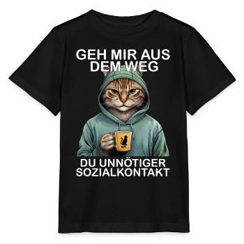 Écarte-toi de mon chemin, contact social inutile - T-shirt bio MINI CREATOR Stanley/Stella Enfant - noir - Devant - Mikhail (115cm)