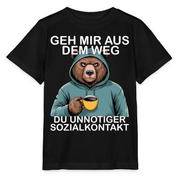 Écarte-toi de mon chemin, contact social inutile - T-shirt bio MINI CREATOR Stanley/Stella Enfant - noir - Devant - Mikhail (115cm)