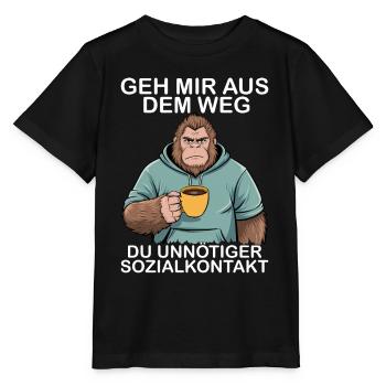 Écarte-toi de mon chemin, contact social inutile - T-shirt bio MINI CREATOR Stanley/Stella Enfant - noir - Devant - Mikhail (115cm)