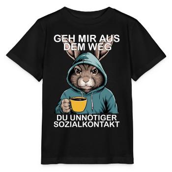 Contact social inutile Lapin drôle Lapin - T-shirt bio MINI CREATOR Stanley/Stella Enfant - noir - Devant - Mikhail (115cm)