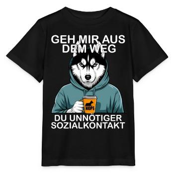 Écarte-toi de mon chemin, contact social inutile - T-shirt bio MINI CREATOR Stanley/Stella Enfant - noir - Devant - Mikhail (115cm)