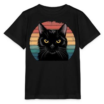 Chat noir - T-shirt bio MINI CREATOR Stanley/Stella Enfant - noir - Devant - Mikhail (115cm)