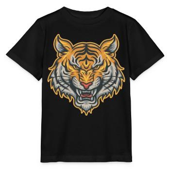 Tête de tigre - T-shirt bio MINI CREATOR Stanley/Stella Enfant - noir - Devant - Mikhail (115cm)
