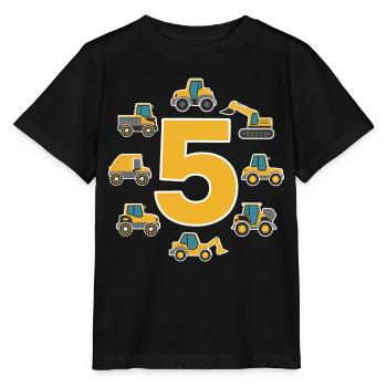 Construction site - 5 years - 5th birthday - Stanley/Stella MINI CREATOR Kids’ T-Shirt - black - Front - Mikhail (115cm)