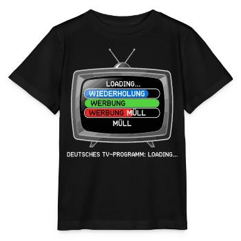 German TV Program: Loading... - Stanley/Stella MINI CREATOR Kids’ T-Shirt - black - Front - Mikhail (115cm)