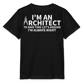 Je suis un architecte pour gagner du temps Supposons que je suis Alw - T-shirt bio MINI CREATOR Stanley/Stella Enfant - noir - Devant - Mikhail (115cm)