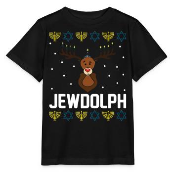 Hanukkah Jewish Ugly Christmas Menorah Cellphone - Stanley/Stella Kinder T-Shirt MINI CREATOR  - Schwarz - Vorne - Mikhail (115cm)