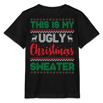 Ugly Christmas - This Is My Ugly Christmas Sweater - Stanley/Stella MINI CREATOR Kids’ T-Shirt - black - Front - Mikhail (115cm)