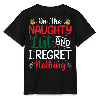 Noël moche - Sur la liste coquine et je regrette - T-shirt bio MINI CREATOR Stanley/Stella Enfant - noir - Devant - Mikhail (115cm)
