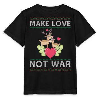 Deer Couple Rennes - Faites l’amour, pas la guerre - Ugly Ch - T-shirt bio MINI CREATOR Stanley/Stella Enfant - noir - Devant - Mikhail (115cm)