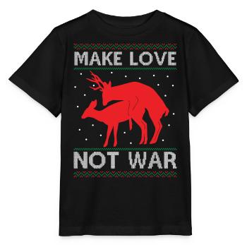 Deer Couple Rennes - Faites l’amour, pas la guerre - Ugly Ch - T-shirt bio MINI CREATOR Stanley/Stella Enfant - noir - Devant - Mikhail (115cm)