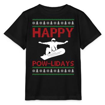 Snowboarding Ugly Christmas - Happy Pow-Lidays - T-shirt bio MINI CREATOR Stanley/Stella Enfant - noir - Devant - Mikhail (115cm)