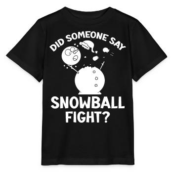 Bataille de boules de neige - Quelqu’un a-t-il dit bataille de boules de neige - T-shirt bio MINI CREATOR Stanley/Stella Enfant - noir - Devant - Mikhail (115cm)