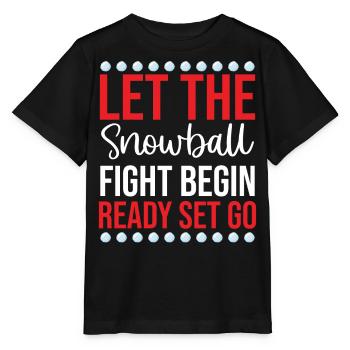 Bataille de boules de neige - Que la bataille de boules de neige commence à lire - T-shirt bio MINI CREATOR Stanley/Stella Enfant - noir - Devant - Mikhail (115cm)