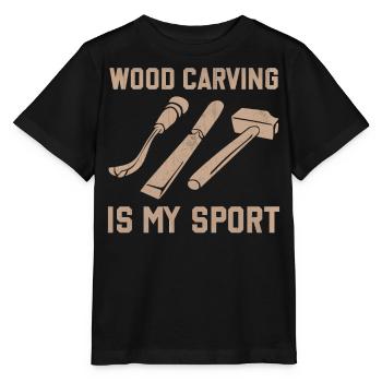 Ice Carving Chain Saw - Ice Carving Is My Sport - Stanley/Stella MINI CREATOR Kids’ T-Shirt - black - Front - Mikhail (115cm)