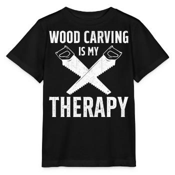 Ice Carving Chain Saw - Ice Carving Is My Therapy - Stanley/Stella MINI CREATOR Kids’ T-Shirt - black - Front - Mikhail (115cm)