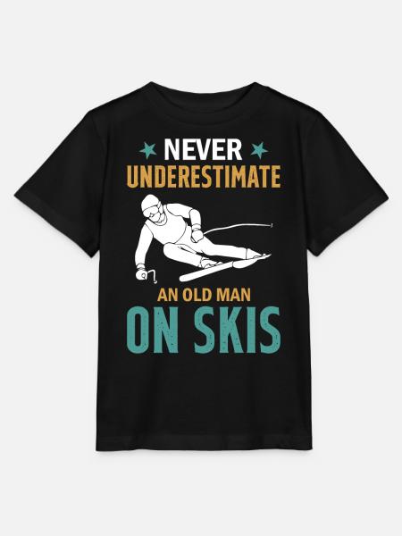 Ski Winter Skiing - Never Underestimate An Old Man - Stanley/Stella Kinder T-Shirt MINI CREATOR - Schwarz