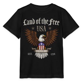 USA Land of the Free - Stanley/Stella MINI CREATOR Kids’ T-Shirt - black - Front - Mikhail (115cm)