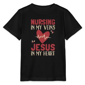 Krankenschwester - Stanley/Stella Kinder T-Shirt MINI CREATOR  - Schwarz - Vorne - Mikhail (115cm)