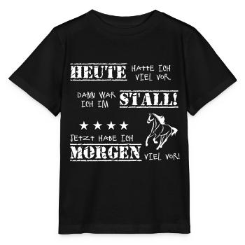 Pferde Reiten T-Shirt Pferdespruch - Stanley/Stella Kinder T-Shirt MINI CREATOR  - Schwarz - Vorne - Mikhail (115cm)