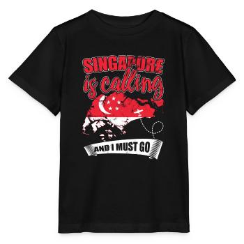 SINGAPUR - Stanley/Stella Kinder T-Shirt MINI CREATOR  - Schwarz - Vorne - Mikhail (115cm)