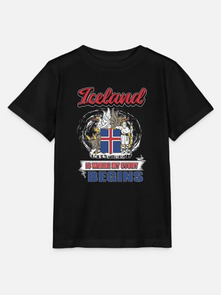 Iceland - Stanley/Stella MINI CREATOR Kids’ T-Shirt - black