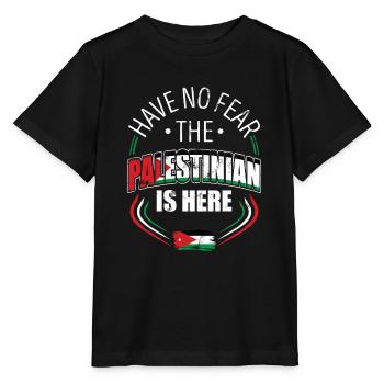 N’aie pas peur, Le Palestinien Est ici - T-shirt bio MINI CREATOR Stanley/Stella Enfant - noir - Devant - Mikhail (115cm)