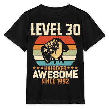 Level 30 Jahre freigeschaltetes Gaming Geburtstagsgeschenk - Stanley/Stella Kinder T-Shirt MINI CREATOR  - Schwarz - Vorne - Mikhail (115cm)