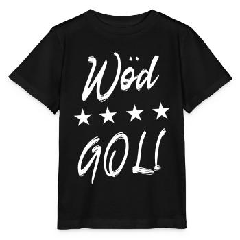Wöd Goli Geschenkidee Firmgoli Taufgoli Fragen - Stanley/Stella Kinder T-Shirt MINI CREATOR  - Schwarz - Vorne - Mikhail (115cm)