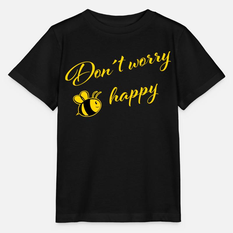 Don´t worry Bee happy - Stanley/Stella Kinder T-Shirt MINI CREATOR  - Schwarz